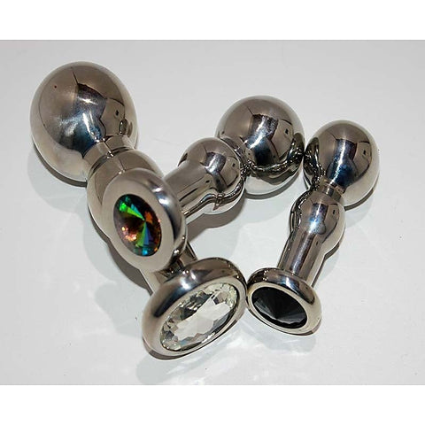 Premium Gem-Adorned Anal Plug by Hell's Couture - Steel Sex Toys