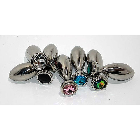 Little Boy Jewelled Anal Plug Large Rainbow - Steel Sex Toys