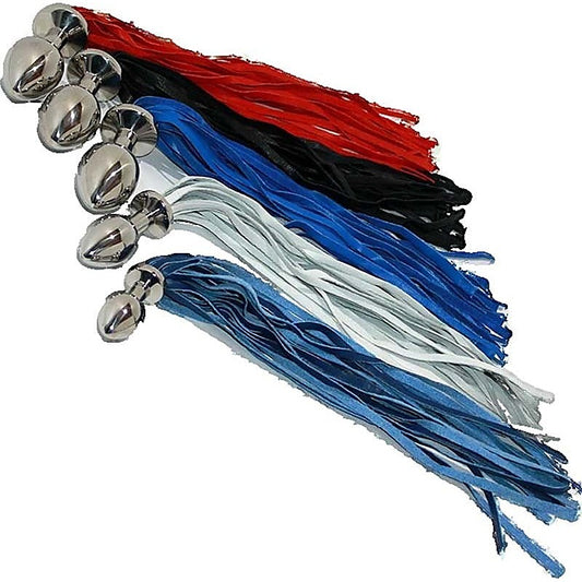 Butt Plug With Leather Whip Large Navy