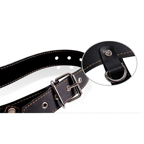 Faux Leather Vibrating Panty Straps by RoomFun - Strap On Sextoys