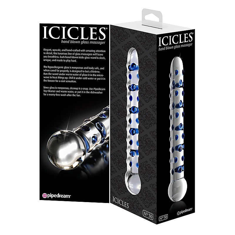 Icicles No 50 Elegant Glass Dong by Pipedream - Glass Sex Toys