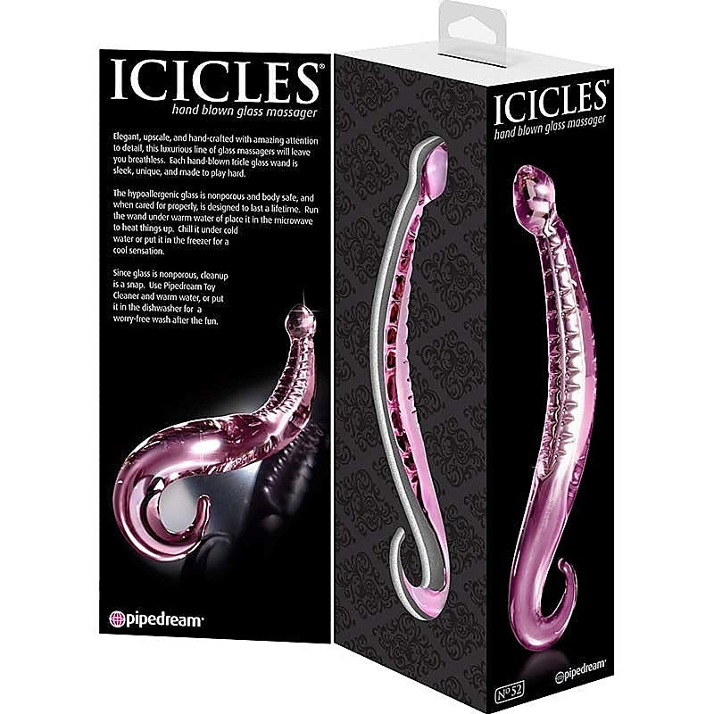 Icicles No 52 G Spot and P Spot Stimulator by Pipedream - Glass Sex Toys