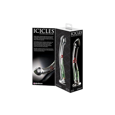 Icicles No 21 Hand Blown Curve Glass Dildo - Glass Sex Toys