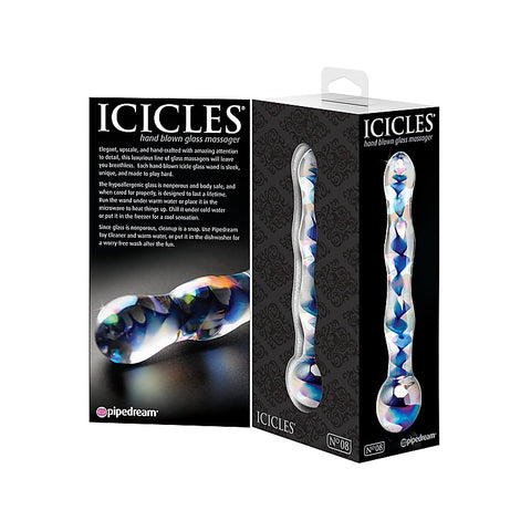 Pipedream Icicles No 08 Clear Glass Dildo Massager - Glass Sex Toys