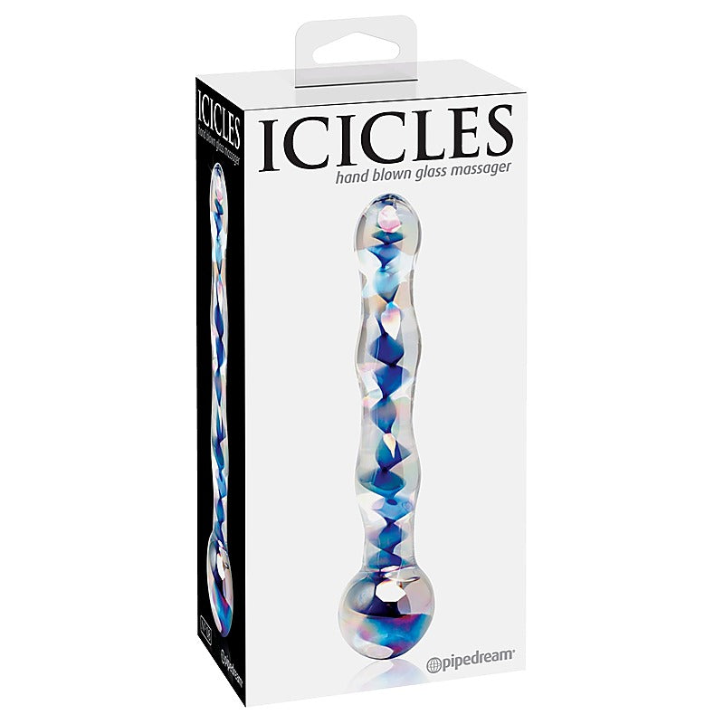 Pipedream Icicles No 08 Clear Glass Dildo Massager - Glass Sex Toys