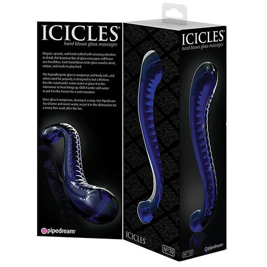 Pipedream Icicles No 70 Hand Blown Glass G Spot Dildo - Glass Sex Toys