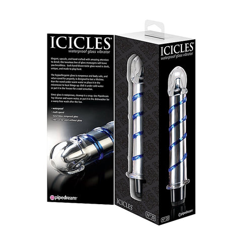 Icicles No 20 Glass Bullet Vibrator by Pipedream - Glass Sex Toys