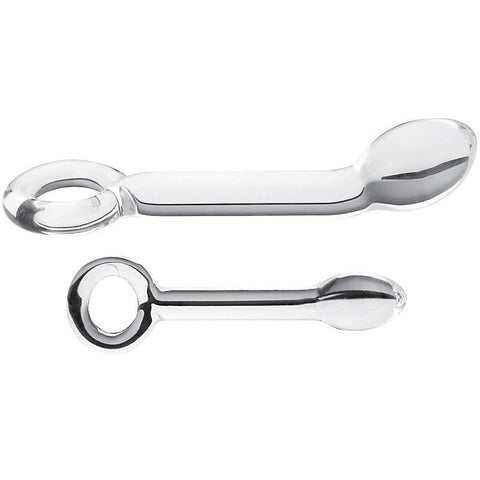 Sensual Bliss - Spartacus Blown Glass G-Spot Dildo with Loop - Bullet Vibrators