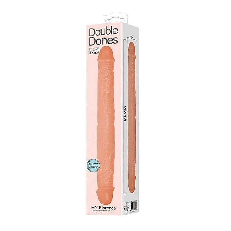 Premium Quality 24 Cm Realistic Double Dong by Baile - Realistic Dildos