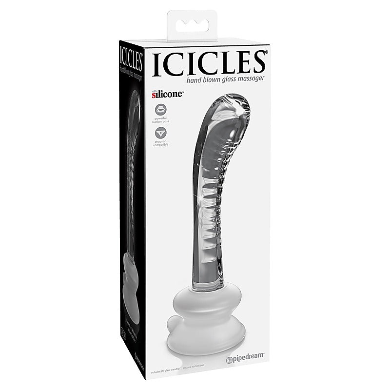 Icicles No. 88 Suction Cup Base Glass Dildo by Pipedream - Glass Sex Toys