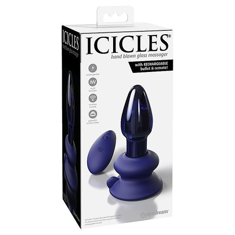 Pipedream Icicles No 85 Rechargeable Glass Butt Plug - Glass Sex Toys