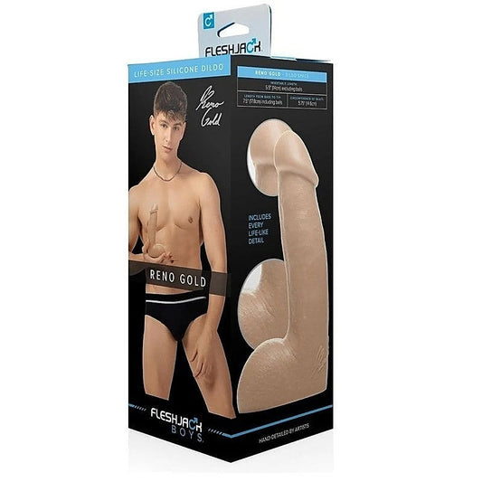 Fleshjack Boys Reno Gold Realistic Looking Dildo - Masturbators and Strokers