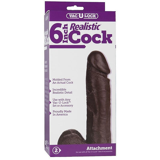 Vac-U-Lock 6 Realistic Cock Black