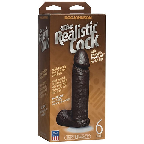 The Realistic Cock with Balls 6 Inch by Doc Johnson - Rabbit Vibrators