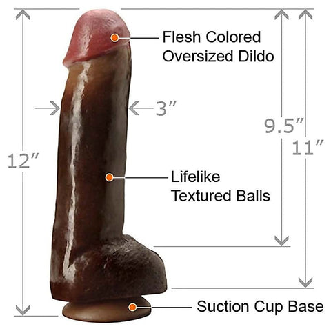 Black Balled 12 inch Dildo - Realistic Dildos
