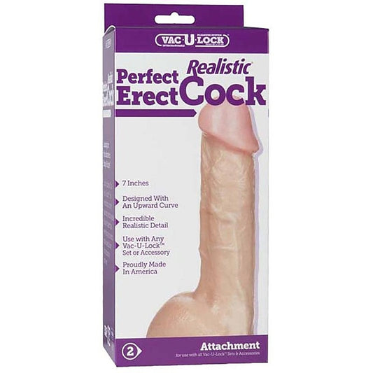 Vac-U-Lock 7 inch Realistic Perfect Erect Cock