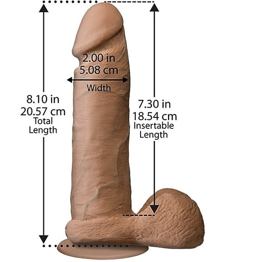 The Realistic Cock with Balls UR3 - Brown 8 in