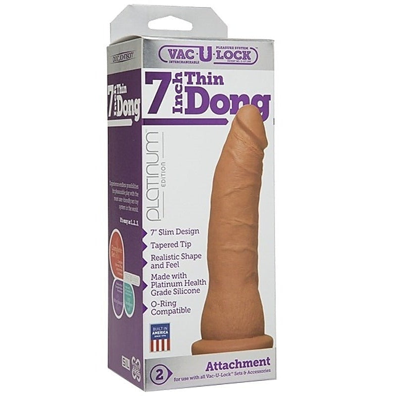 Vac-U-Lock Platinum Edition 7 Inch Thin Dong by Doc Johnson - Strap On Sextoys
