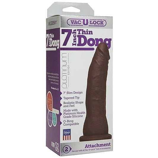 Vac-U-Lock Platinum Edition 7 inch Thin Dong Chocolate