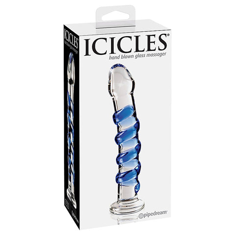 Pipedream Icicles No 05 Hand Blown Glass Dildo Massager - Glass Sex Toys