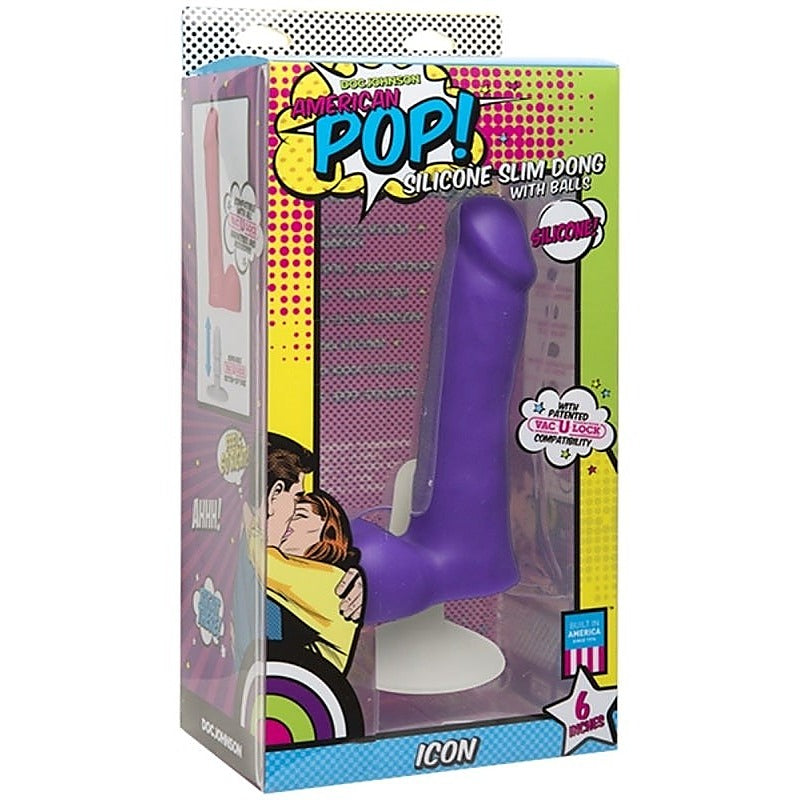 American Pop Icon Realistic Dong With Ball by Doc Johnson - Realistic Dildos