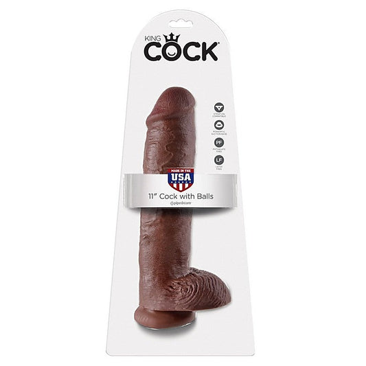 King Cock 11 Inch Suction Cup Realistic Dildo With Balls - Realistic Dildos