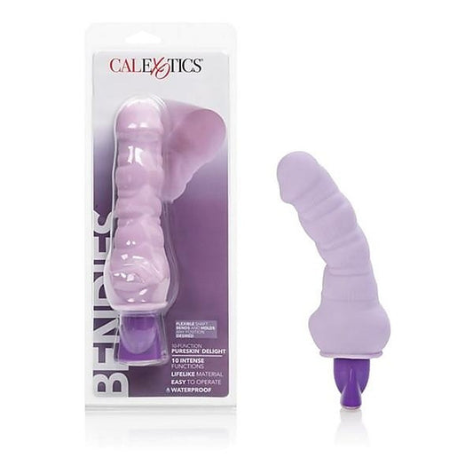 CalExotics 10 Function Pure Bendie Vibrating Dildo Purple - Realistic Dildos
