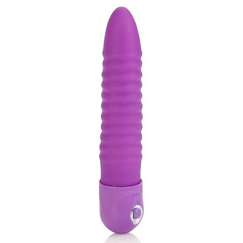 Waterproof Power Stud Ribbed Purple by California Exotics - Realistic Dildos