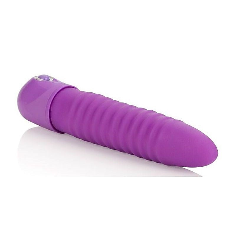 Waterproof Power Stud Ribbed Purple by California Exotics - Realistic Dildos