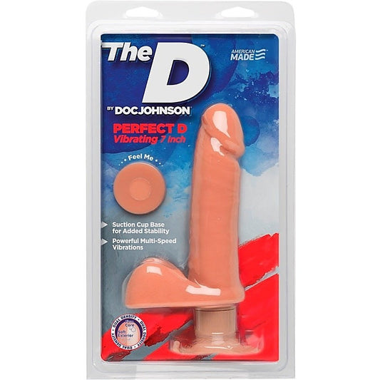 The D The Perfect D Vibrating 7 Inch Vanilla - Realistic Dildos
