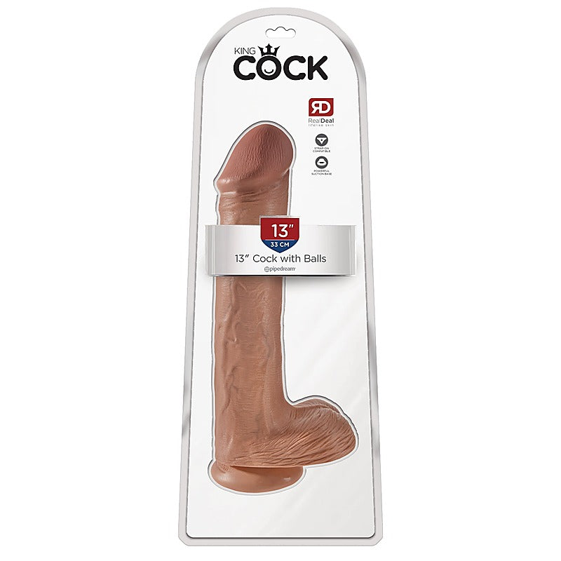 King Cock 13 Inch Realistic Cock with Balls - Realistic Dildos