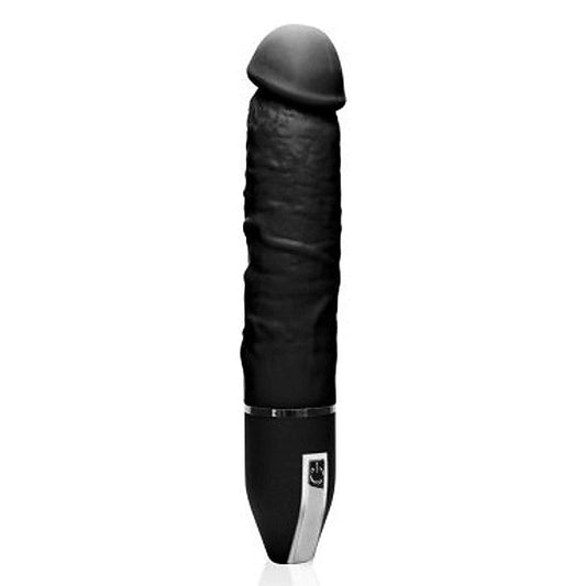 The Big Boy 7" Black Silicone Vibrator with 10 Rhythms - Realistic Dildos