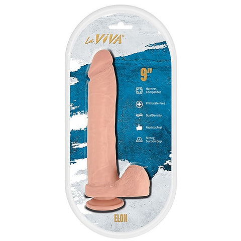 Elon 9 Inches Harness Compatible Dildo by La Viva - Realistic Dildos