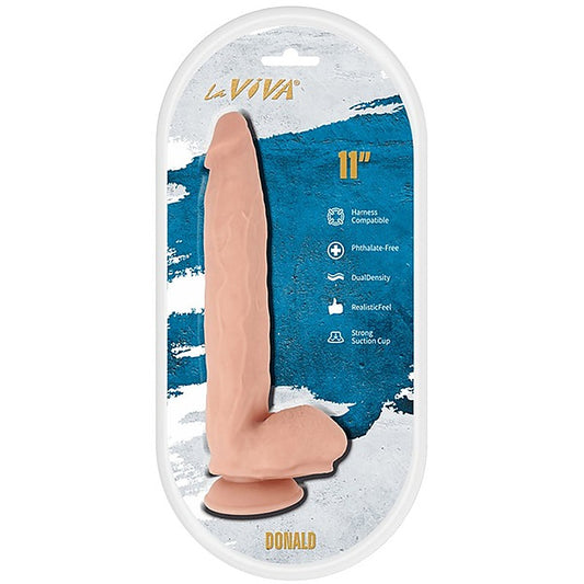 La Viva Donald 11 Inches Realistic Feel dildo Flesh