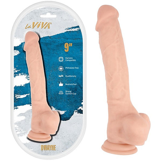 La Viva Dwayne 9 Inches Suction Cup Realistic Dildo Flesh