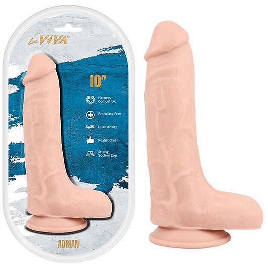 La Viva Adrian 10 Inches Harness Dildo Flesh