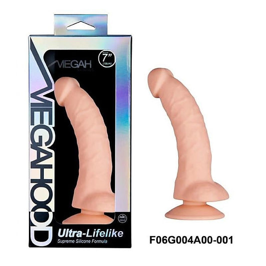 Megahood Ultra-Lifelike Supreme Silicone 7 inch Curved Dong