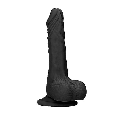Realrock Skin Dildo with Balls Black by Shots Toys - Realistic Dildos