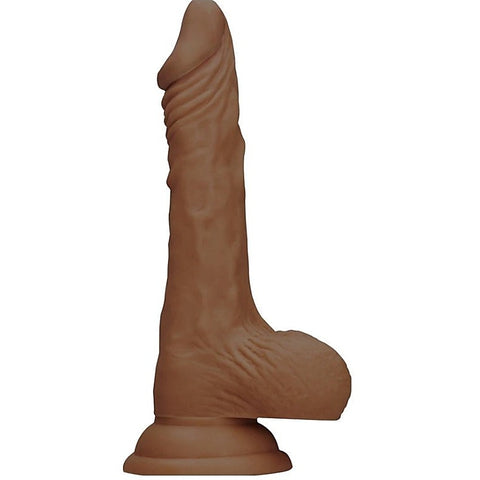Realrock Skin Dildo with Balls Brown by Shots Toys - Realistic Dildos
