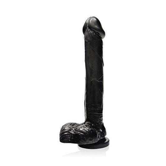 Cock w/ Balls and Suction Black 9in - Realistic Dildos