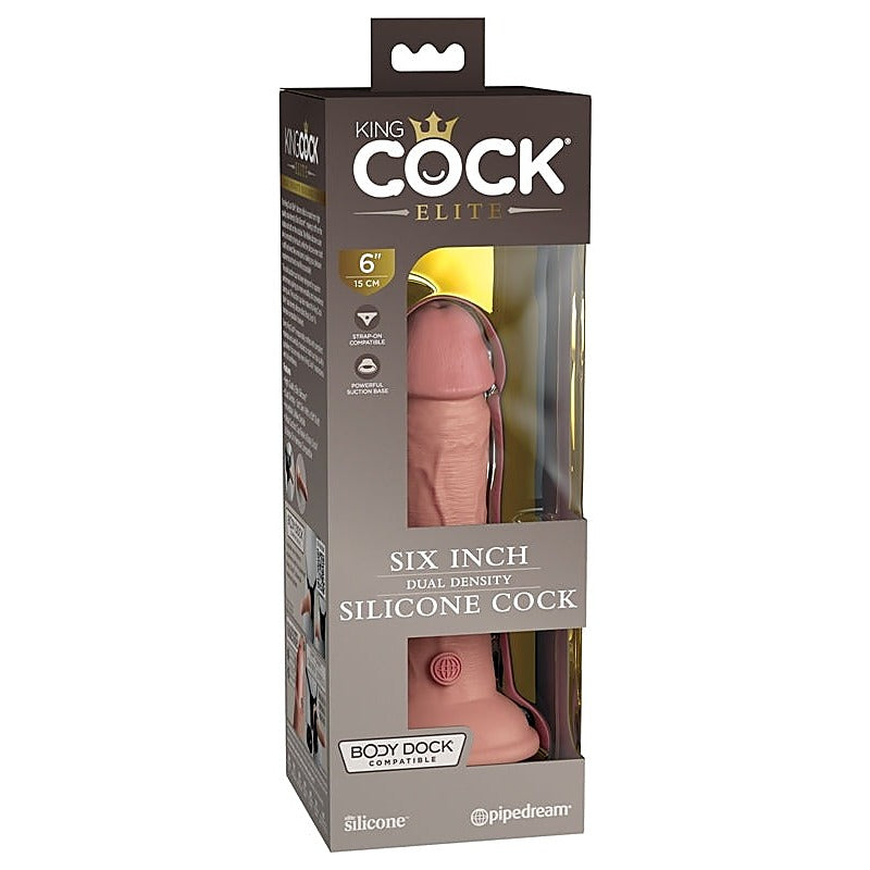 King Cock Elite Dual Density Silicone Cock Light Flesh - Realistic Dildos