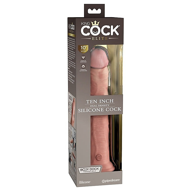 King Cock Elite Dual Density Silicone Cock Light Flesh - Realistic Dildos