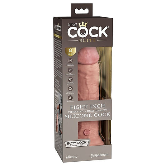 King Cock Elite Vibrating Dual Density Silicone Cock Light - Realistic Dildos