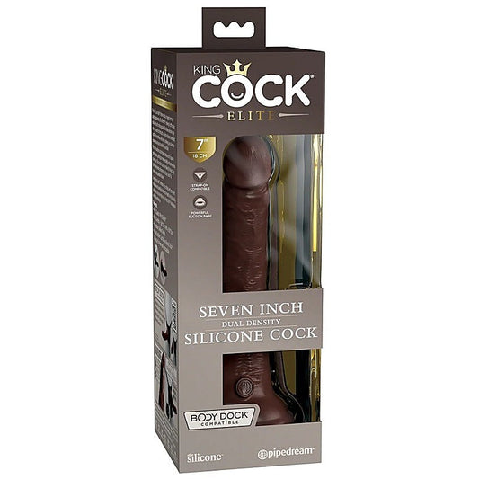 King Cock Elite Dual Density Silicone Cock Brown - Realistic Dildos