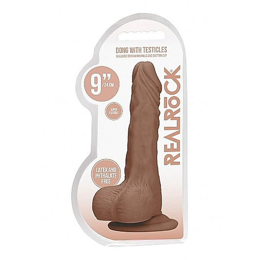 Realrock Skin Dong with Testicles 9 inch