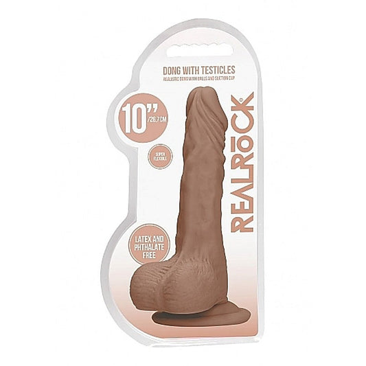 Realrock Skin Dong with Testicles 10 inch