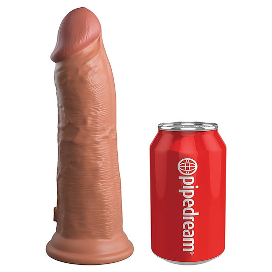 King Cock Elite Vibrating Dual Density Silicone Cock Tan