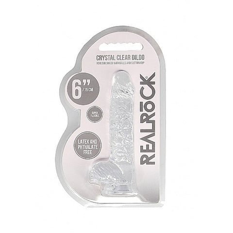 Realrock Crystal Clear Dildo with Balls 6 inch