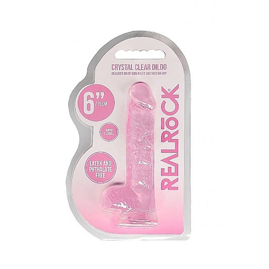 Realrock Crystal Clear Dildo with Balls 6 inch