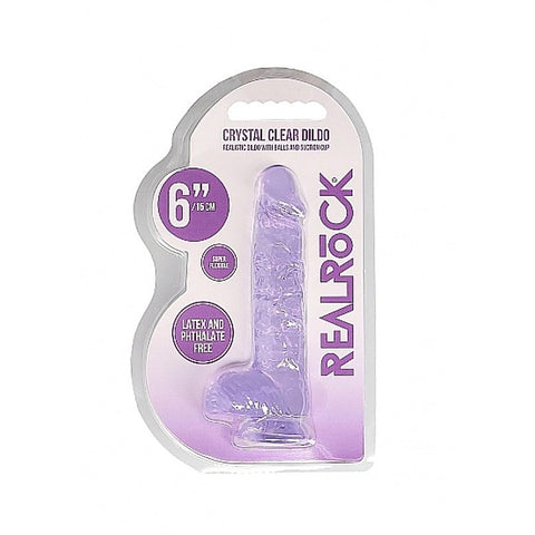 Realrock Crystal Clear Dildo with Balls 6 inch
